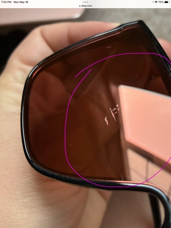 1 scratch ! Pic 4 RARE Quay Nightfall bronze pink shield sunglasses